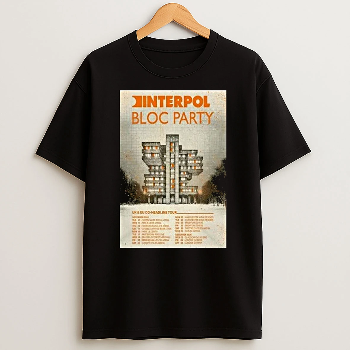 Interpol And Bloc Party Uk Eu Co Headline Tour Nov 2026 Shirts