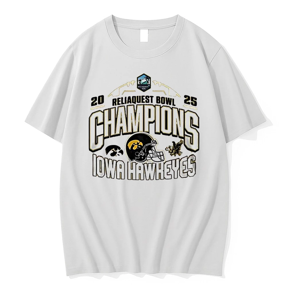Iowa Hawkeyes 2025 Reliaquest Bowl Champions Helmet Shirts