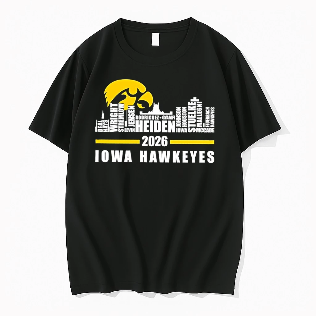 Iowa Hawkeyes 2026 Player Name Skyline City Shirts