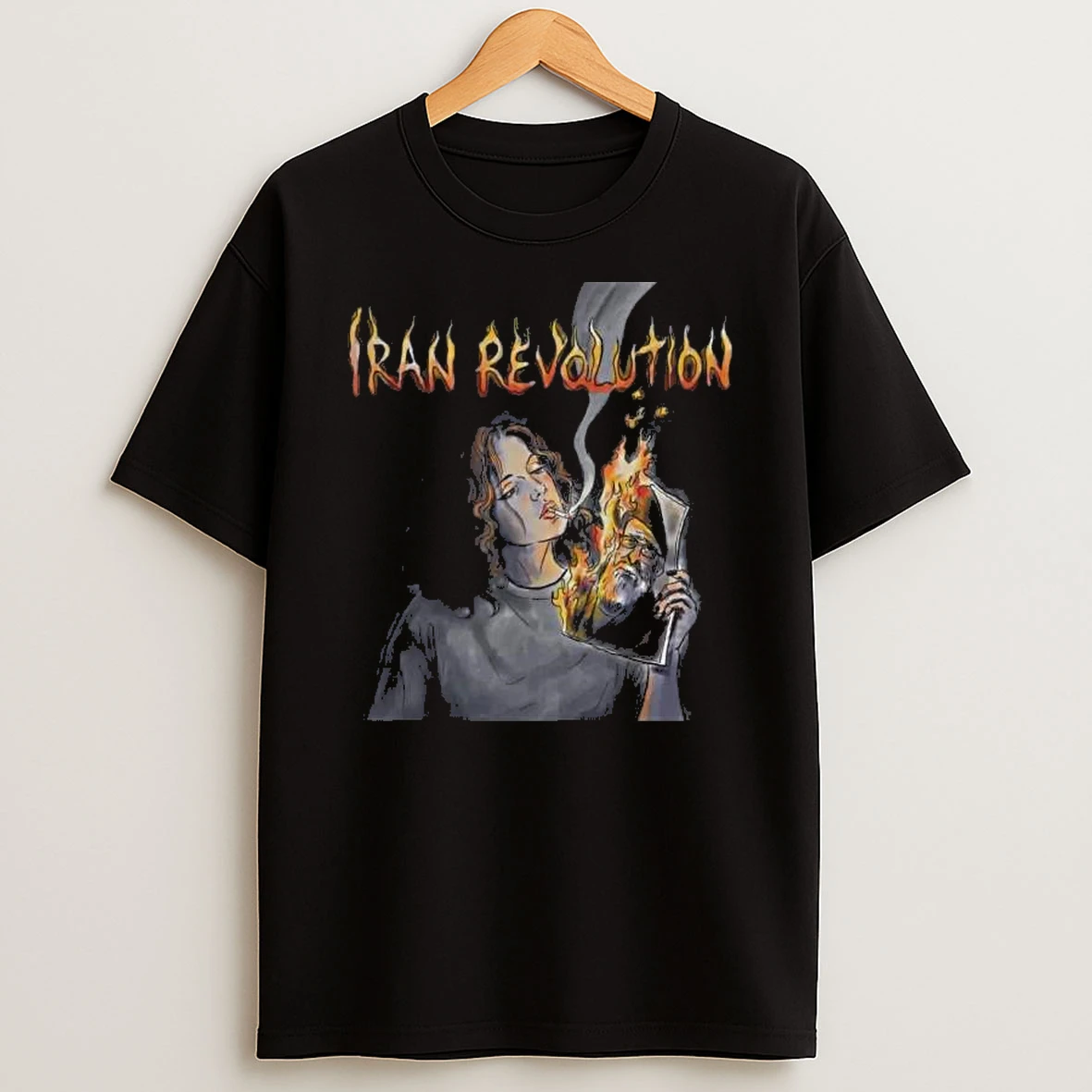 Iranian Lady Burning Khamenei Photo Shirts
