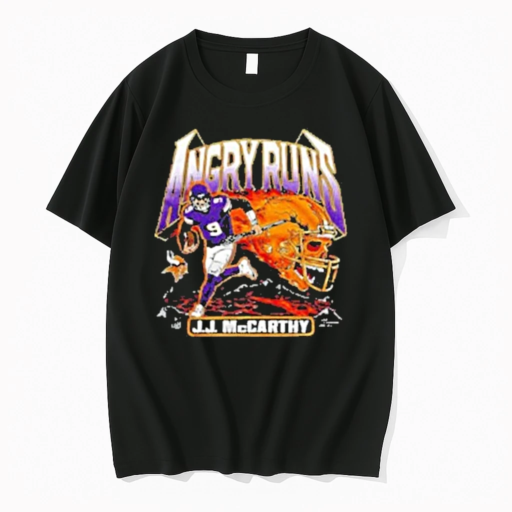 J J Mccarthy Minnesota Vikings Nfl Angry Runs Skull Burning Shirts