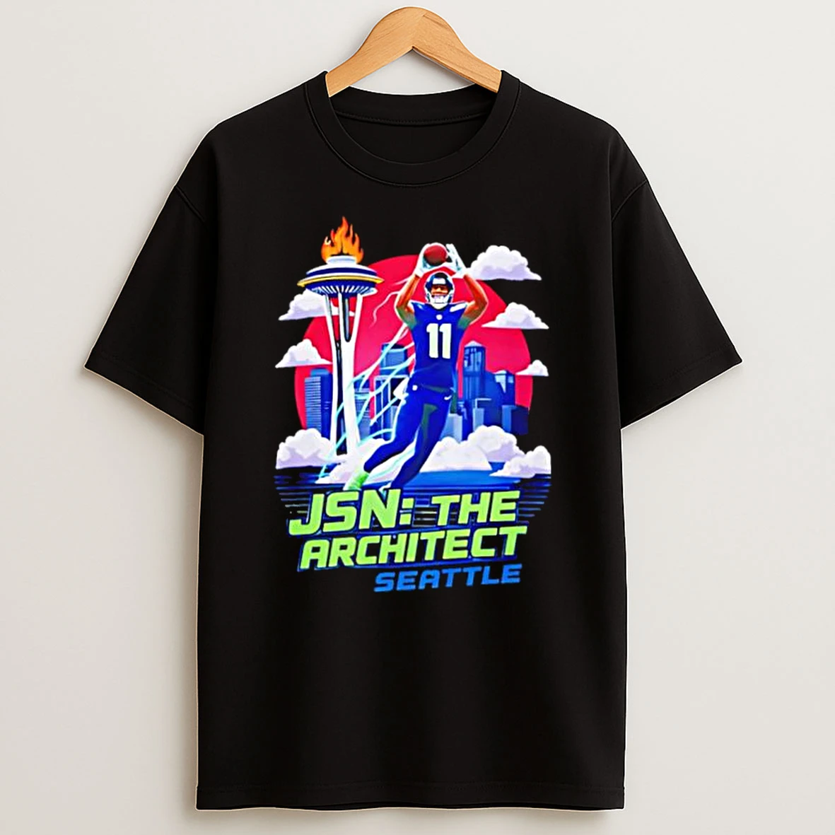 Jsn The Architect Seattle Space Needle City Skyline Retro Shirts