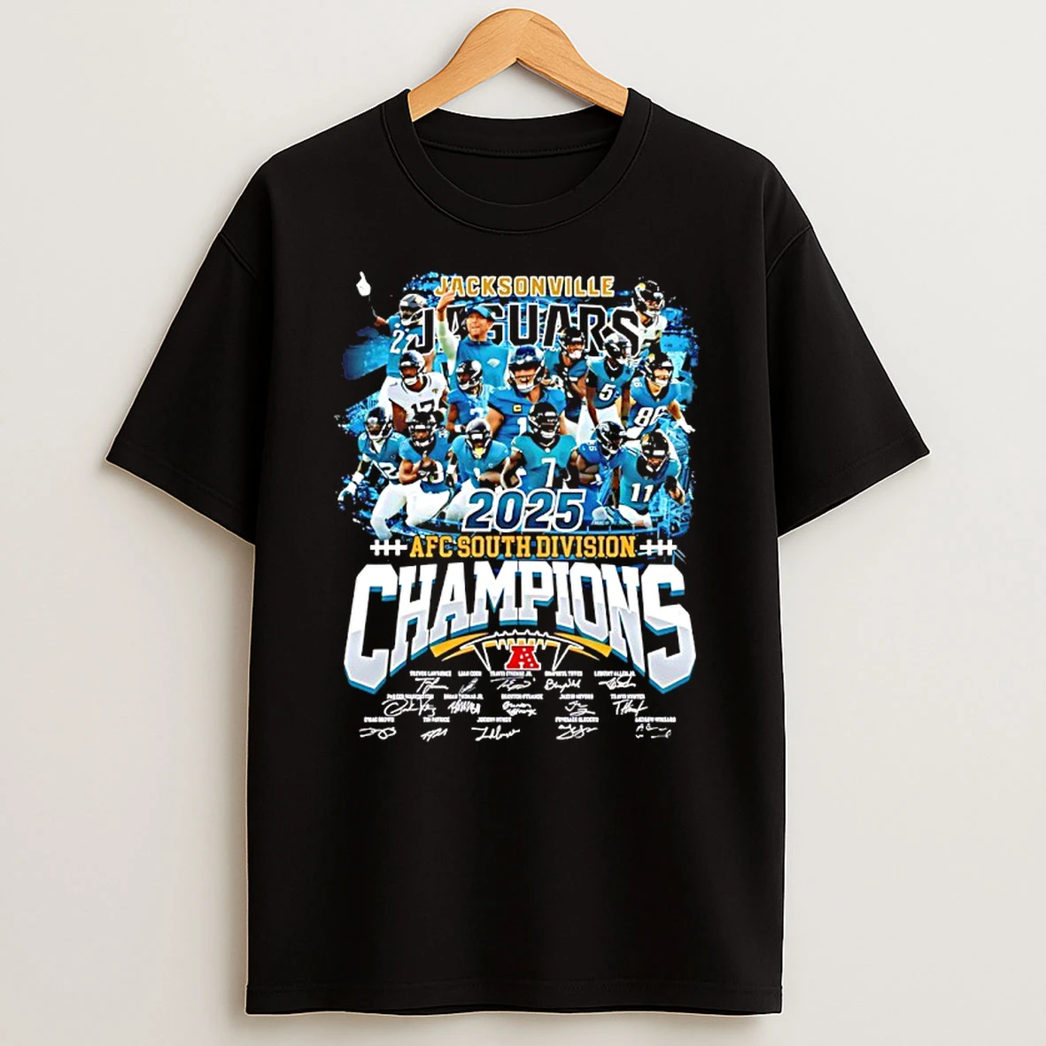 Jacksonville Jaguars 2025 Afc South Division Champions Signatures Shirts