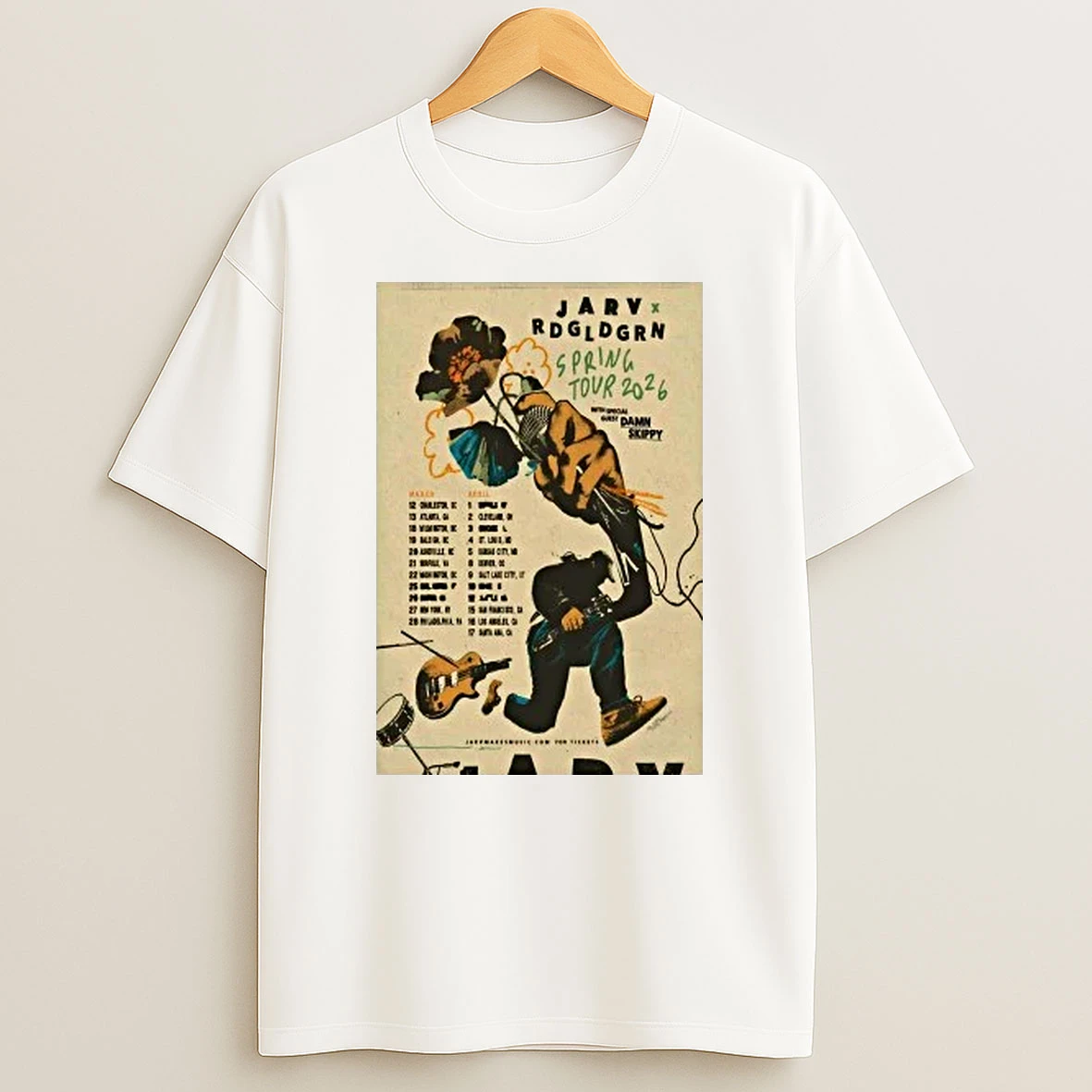 Jarv And Red Gold Green Tour Spring 2026 Shirts