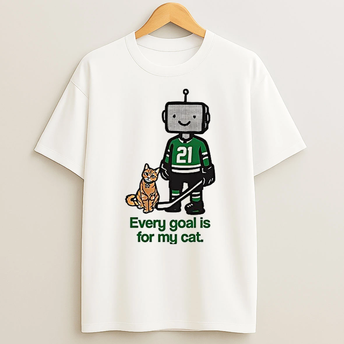 Jason Robertson Dallas Stars Hockey Every Goal Is For My Cat Robot Number 21 Woman Shirts