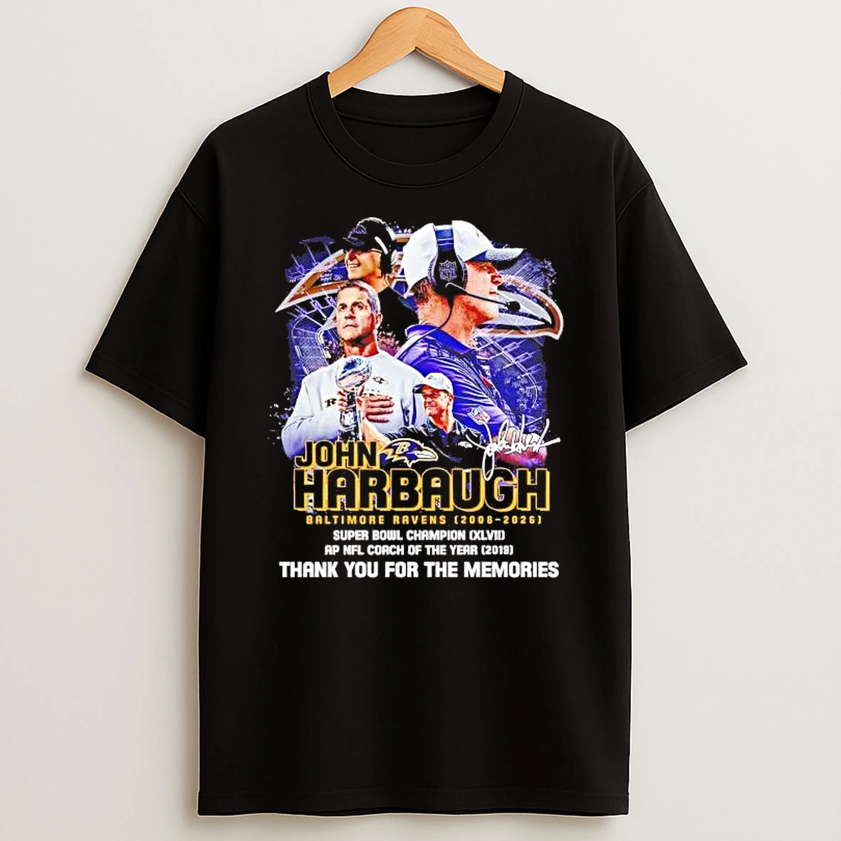 John Harbaugh Baltimore Ravens 2008 2026 Thank You For The Memories Shirts