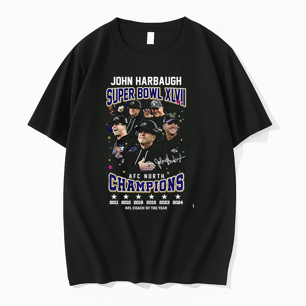 John Harbaugh Super Bowl Xlvii Afc North Champions Nfl Goat Baltimore Ravens Shirts