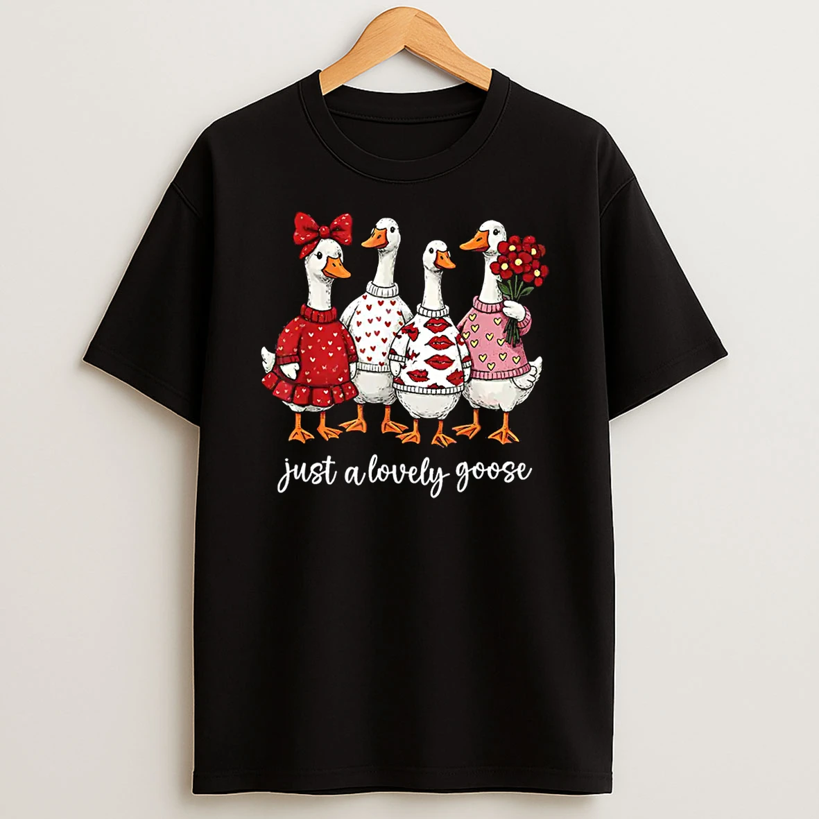 Just A Lovely Goose Cute Silly Goose Valentines Day Shirts