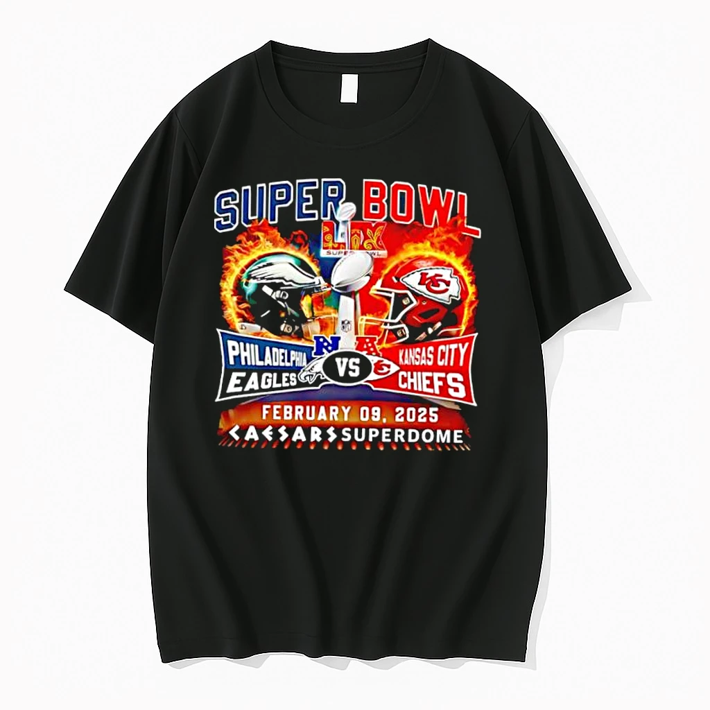 Kansas City Chiefs Vs Philadelphia Eagles 2025 Super Bowl Lix Helmet Shirts