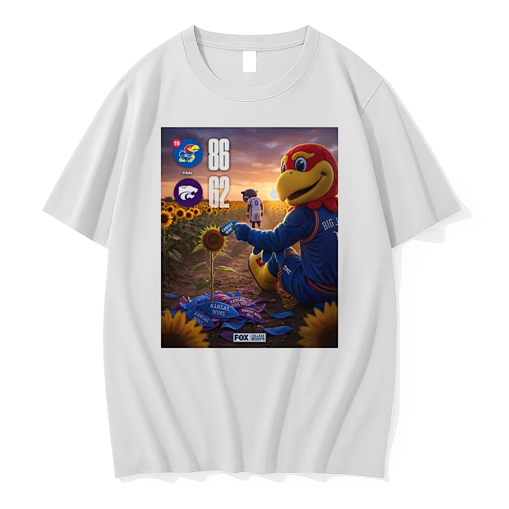 Kansas Jayhawks Vs Kansas State Wildcats Final Score 86 62 Fox College Hoops Shirts