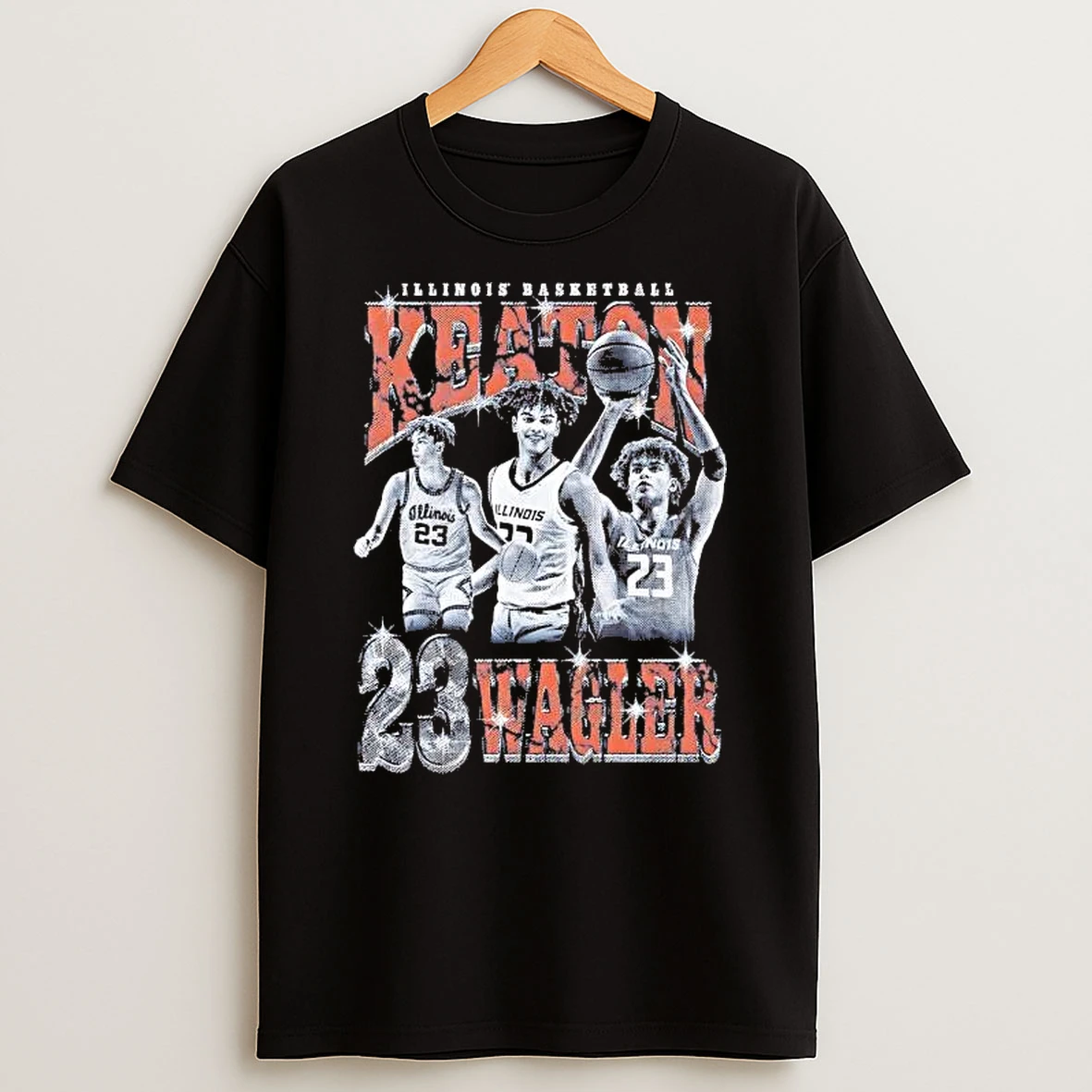 Keaton Wagler 90s Picture Collage Illinois Fighting Illini Shirts