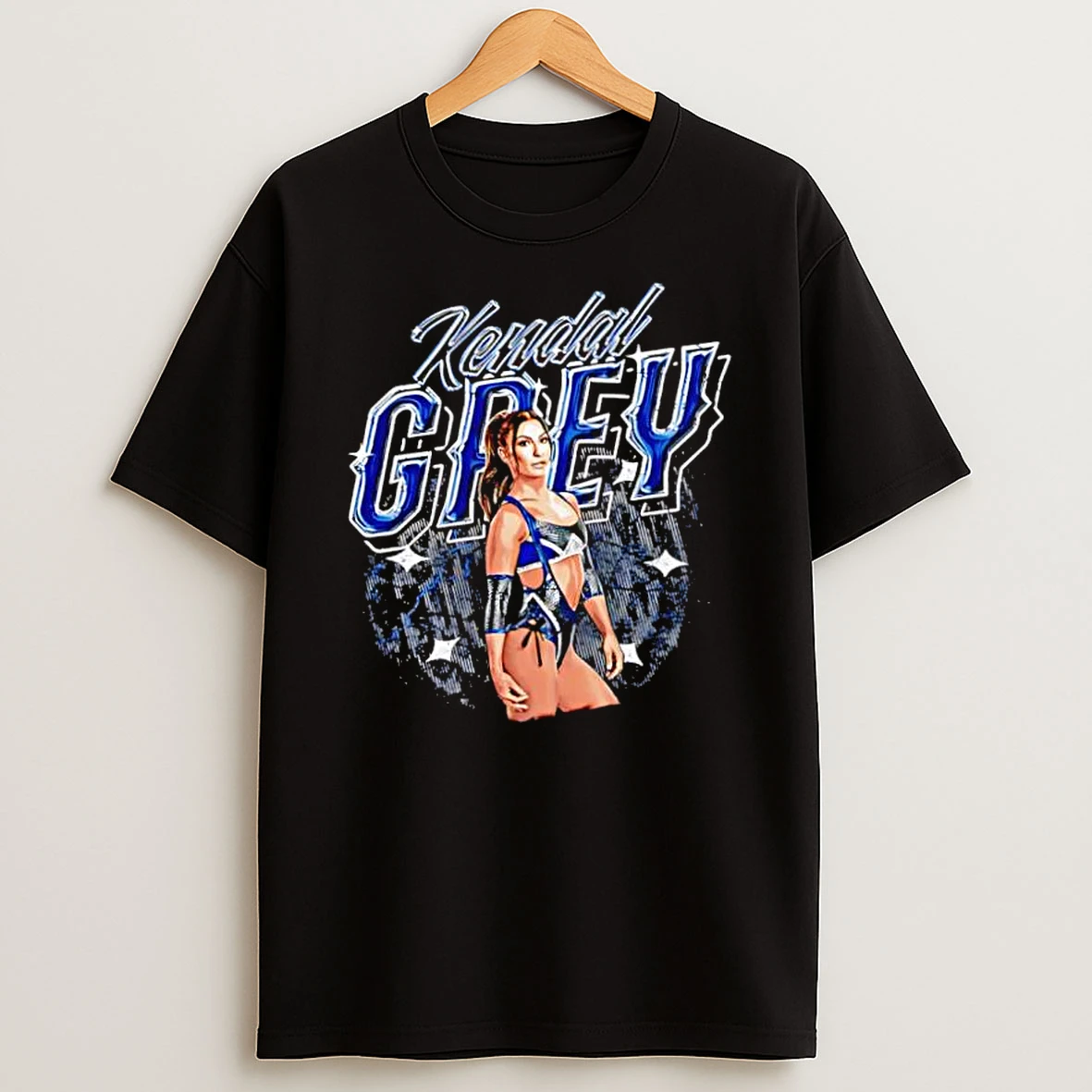 Kendal Grey Wwe Nxt Star Portrait Sparkle Graphic Wrestling Shirts