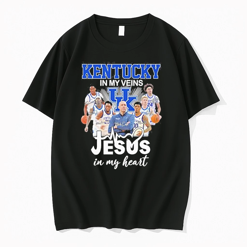 Kentucky Mens Basketball In My Veins Jesus In My Heart Shirts