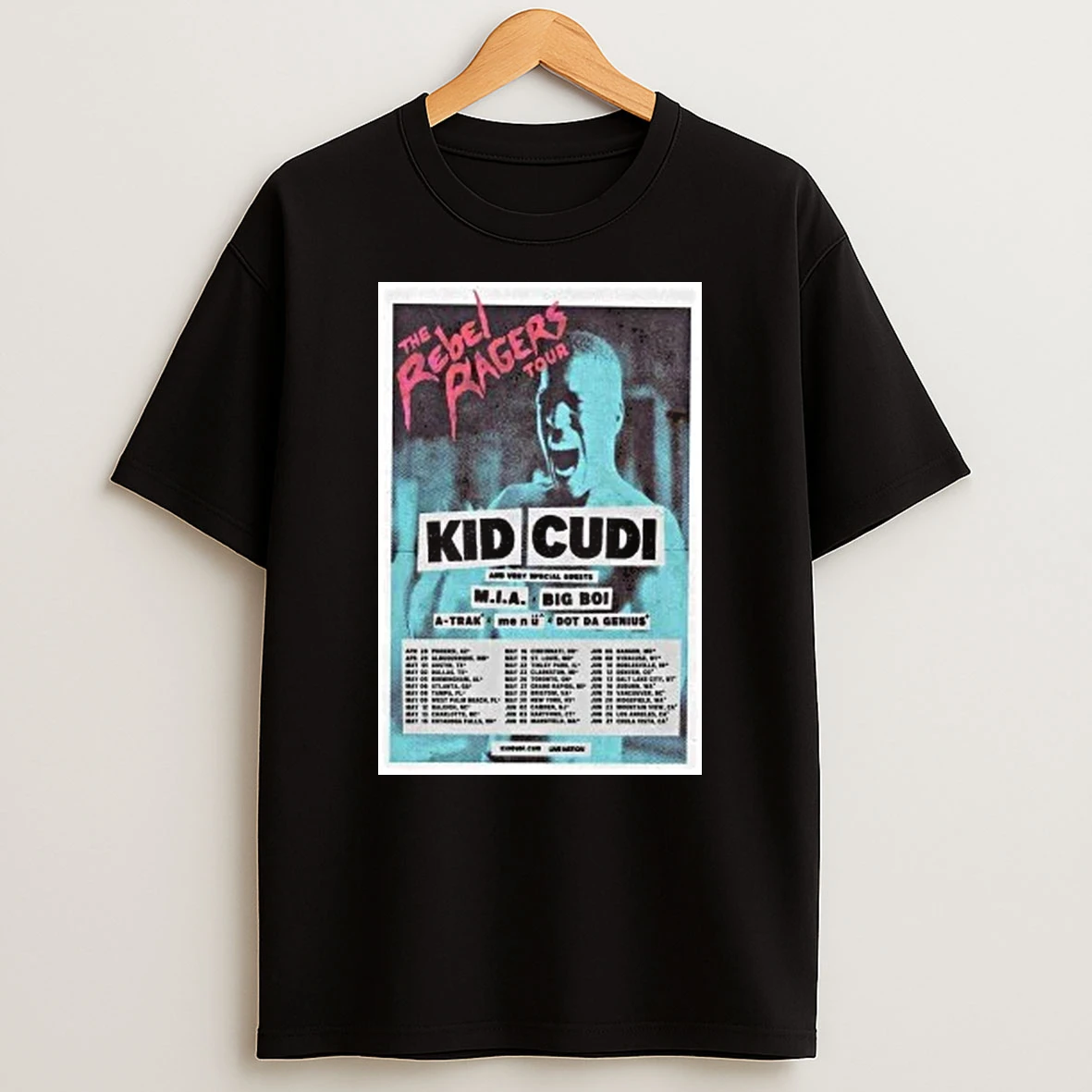 Kid Cudi The Rebel Ragers Tour 2026 In North American Shirts