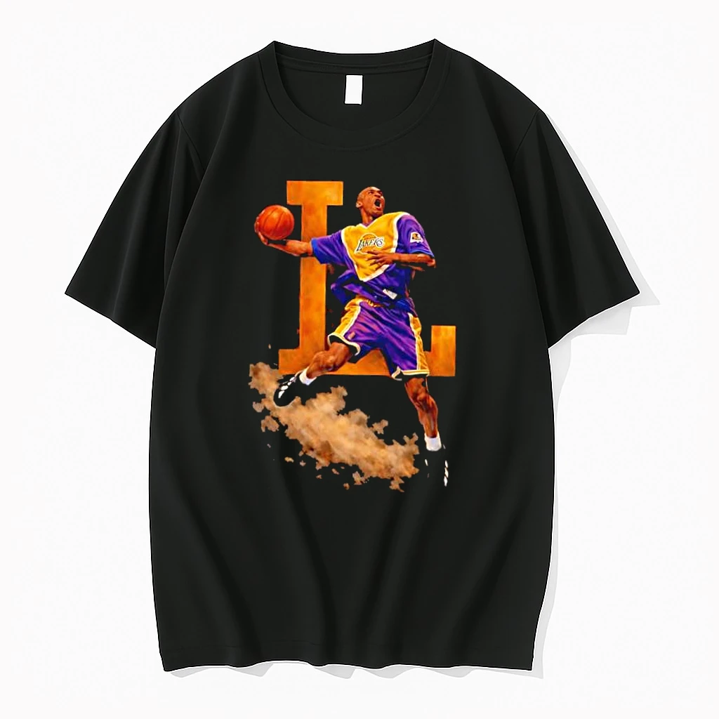 Kobe Bryant Los Angeles Lakers Slam Dunk Action Graphic Basketball Shirts