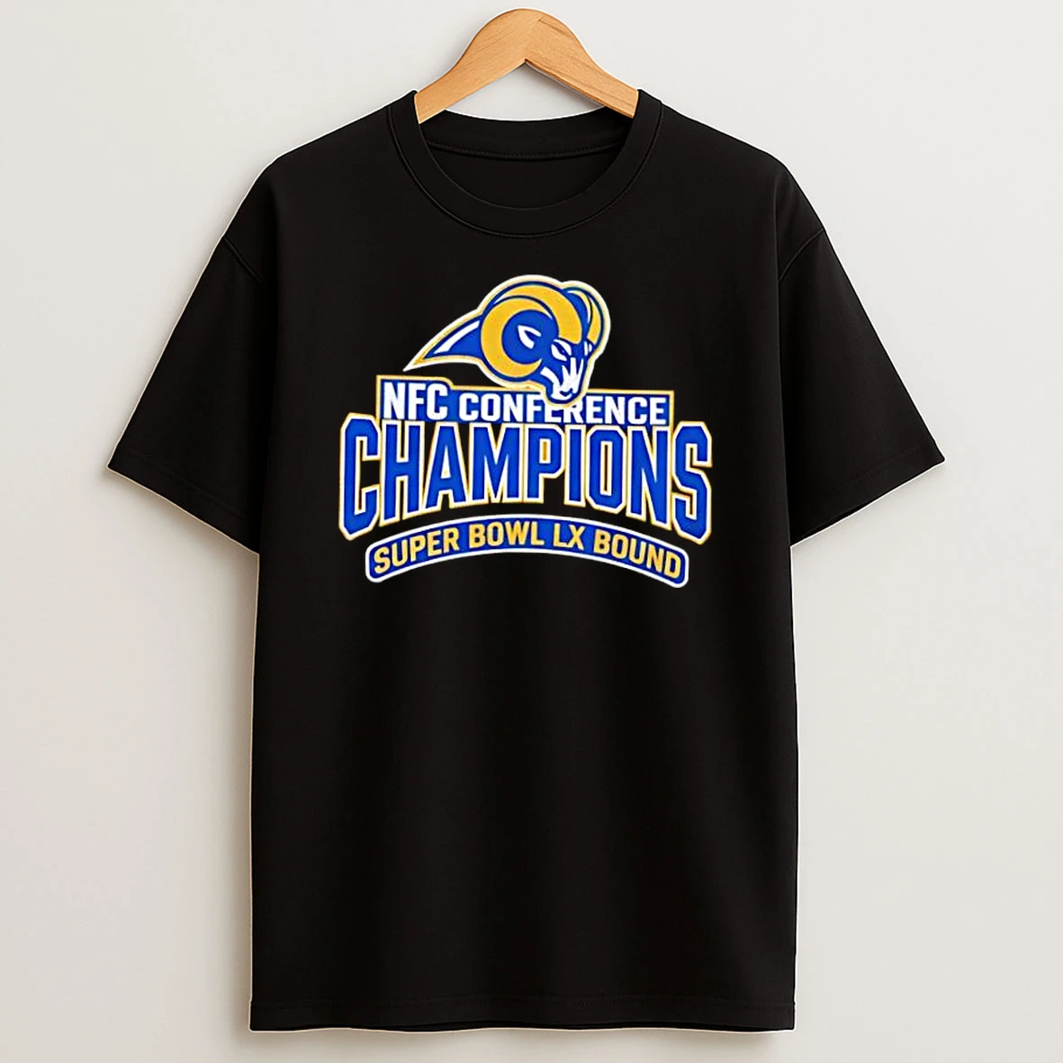 La Rams Super Bowl Lx Conference Champions Victory Shirts