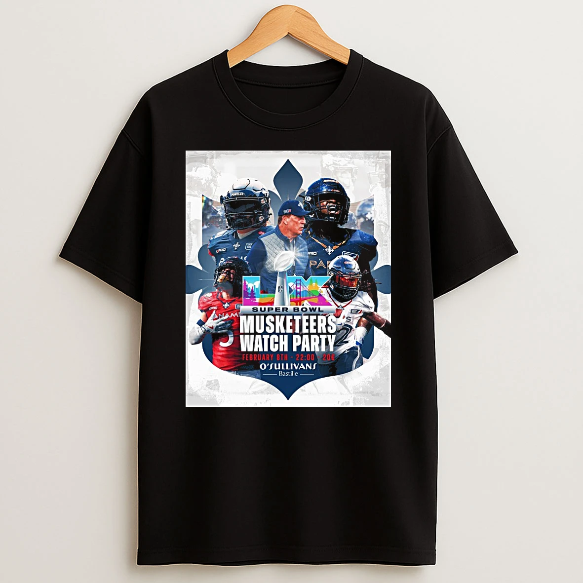 Lix Super Bowl Musketeers Watch Party February 8th 2026 Shirts
