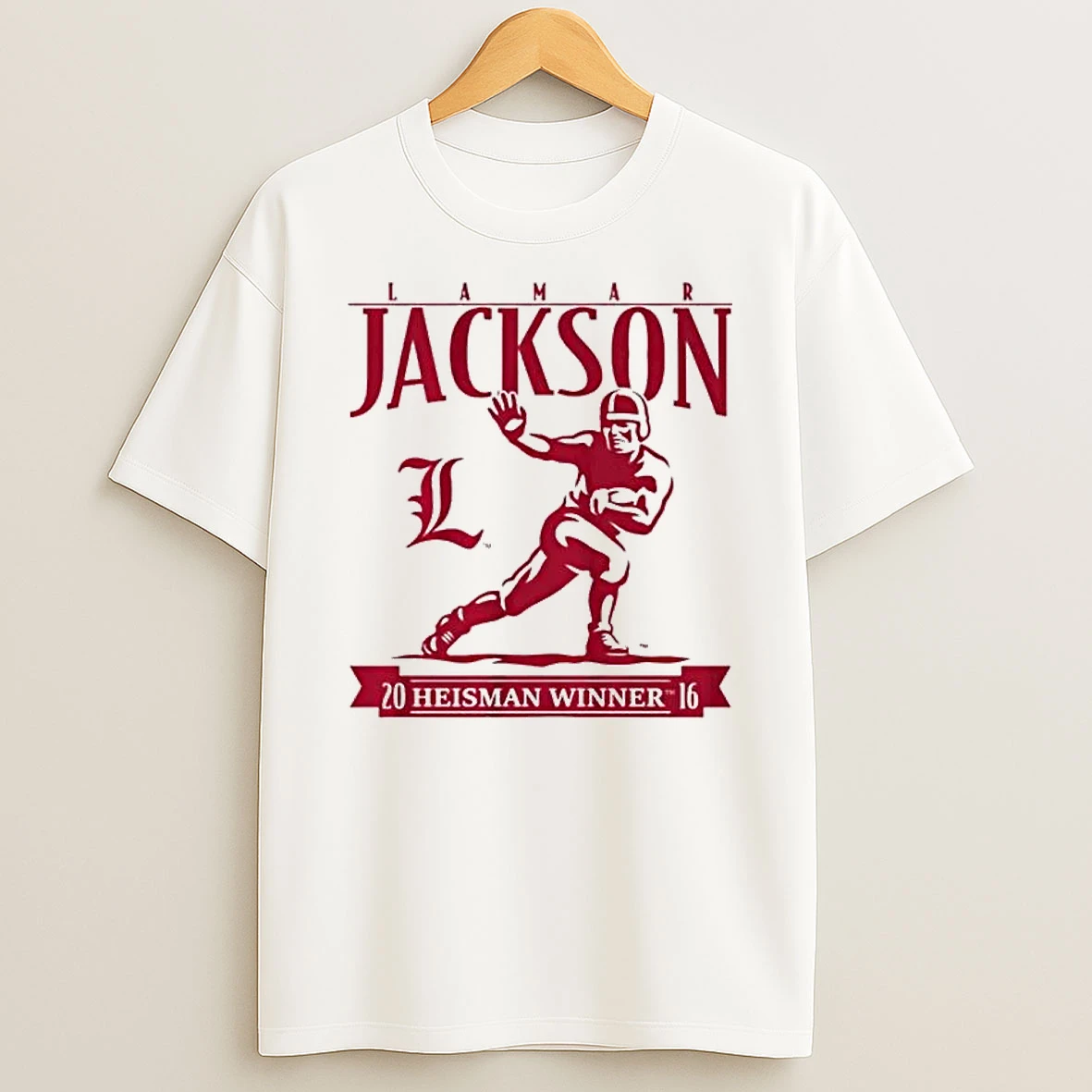 Lamar Jackson Heisman Trophy Winner Louisville Football Shirts