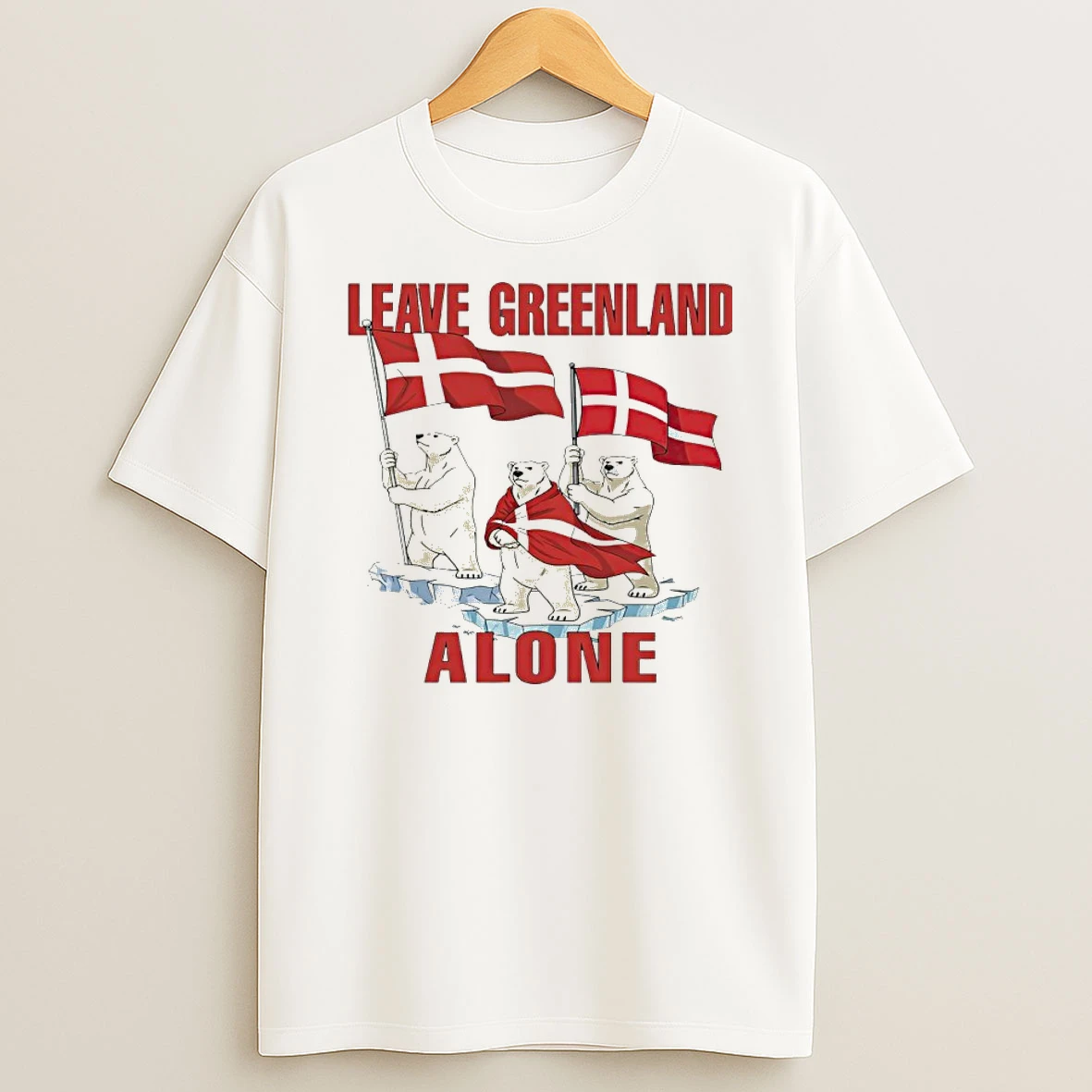 Leave Greenland Alone Polar Bear With Greenland Flag Shirts