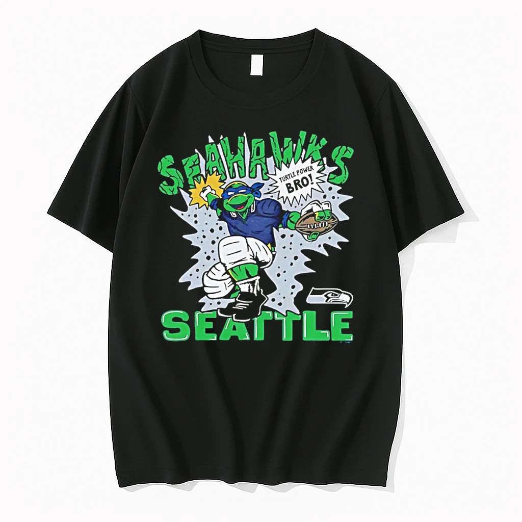 Leonardo X Seattle Seahawks Turtle Power Bro Shirts
