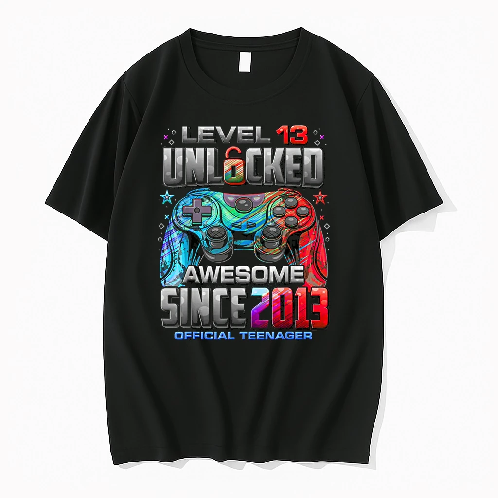 Level 13 Unlocked Awesome Since 2013 13th Birthday Gaming Shirts