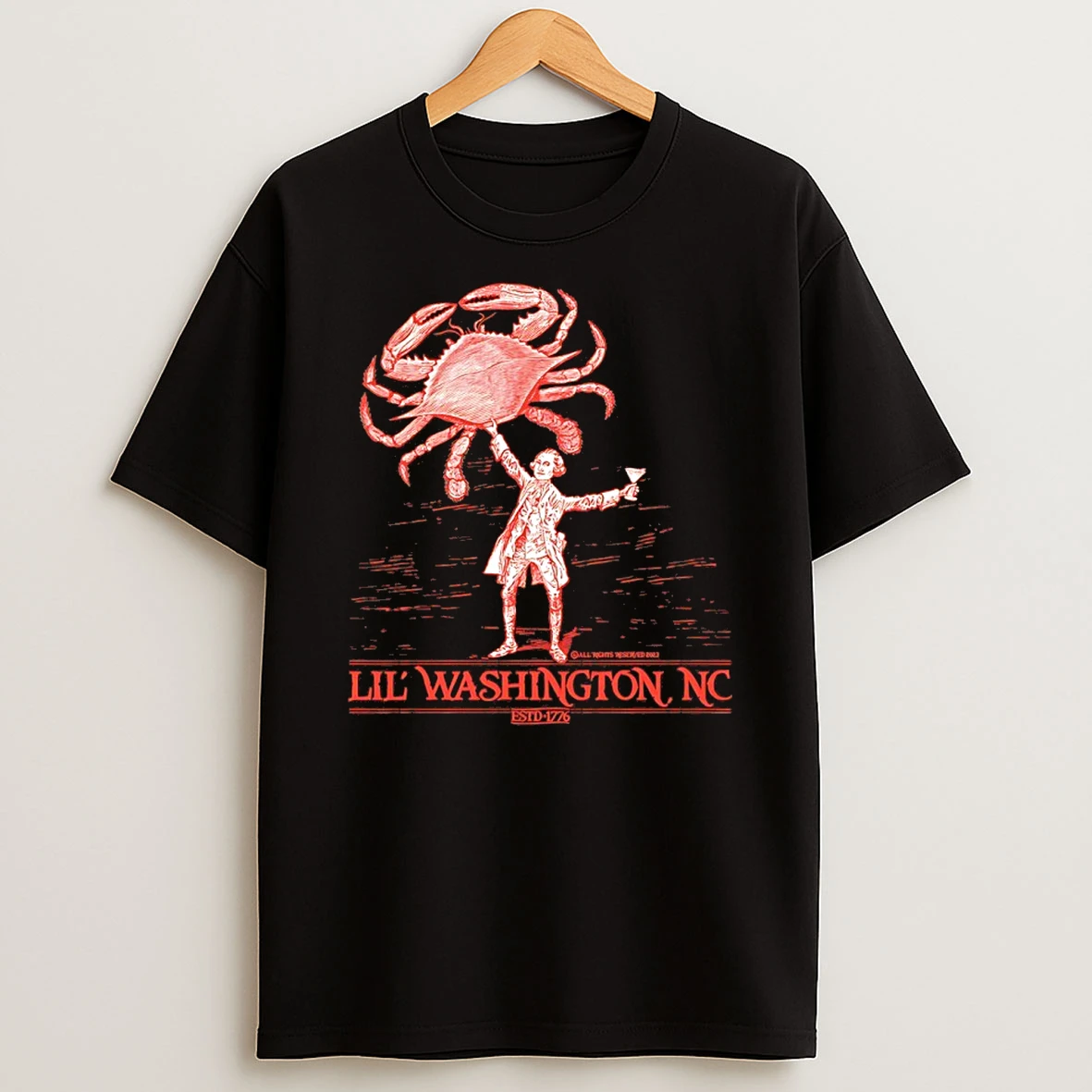 Little George Washington Loves Crab Est 1776 Funny Shirts