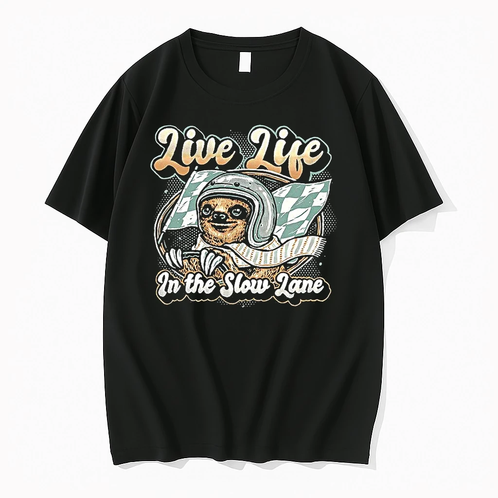 Live Life In The Slow Lane Sloth Racer Woman Shirts