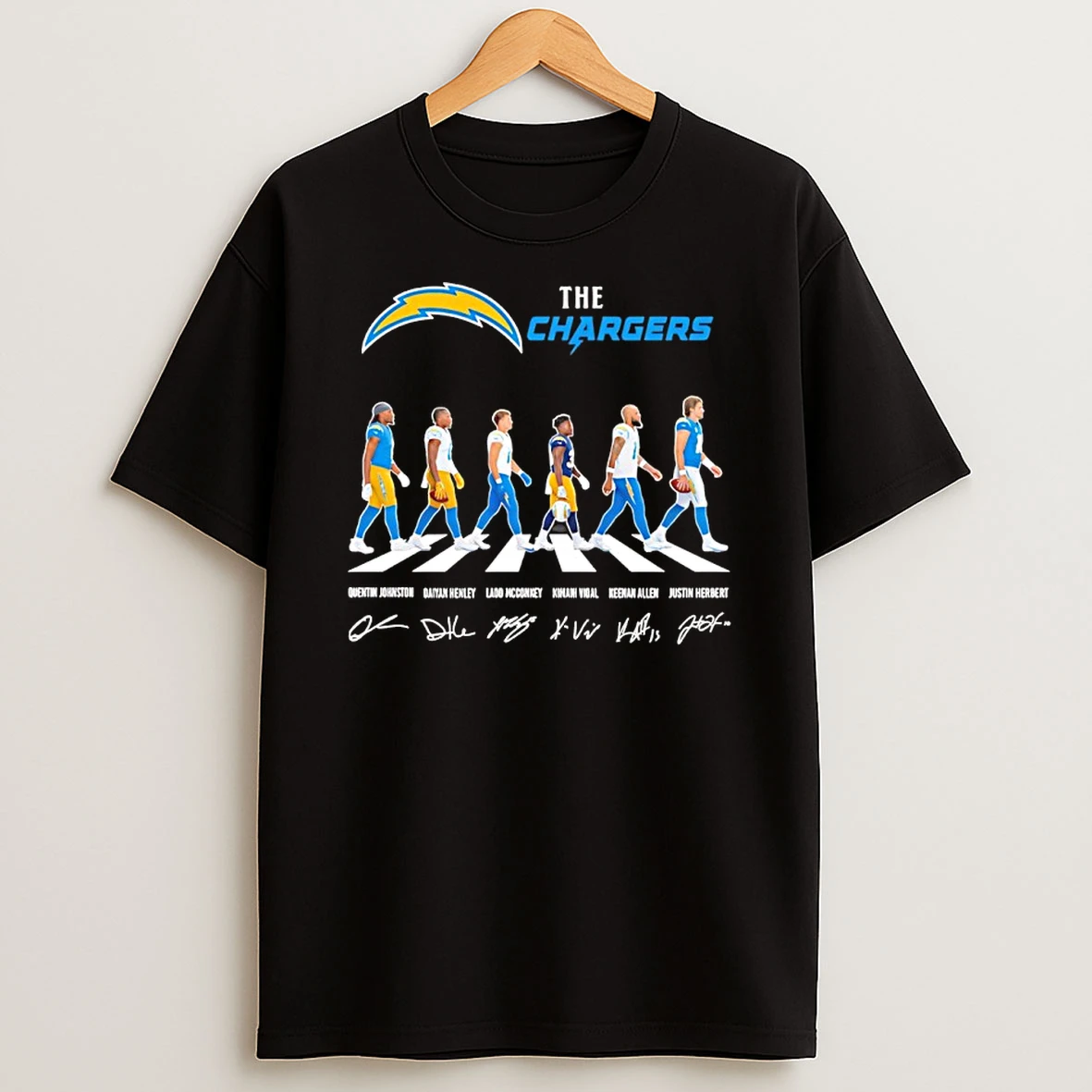 Los Angeles Chargers Player Walking Abbey Road Signatures Shirts