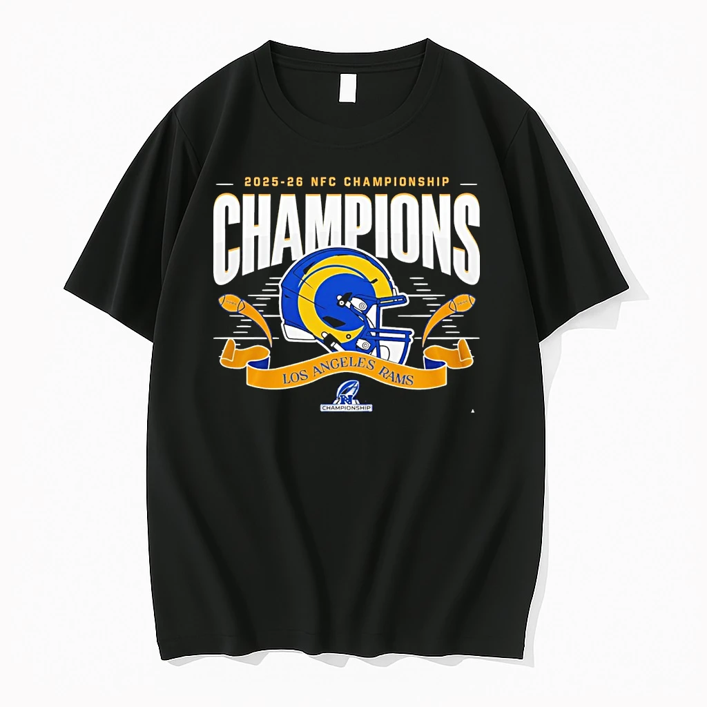 Los Angeles Rams 2025 26 Nfc Championship Champions Stadium Helmet And Logos Shirts