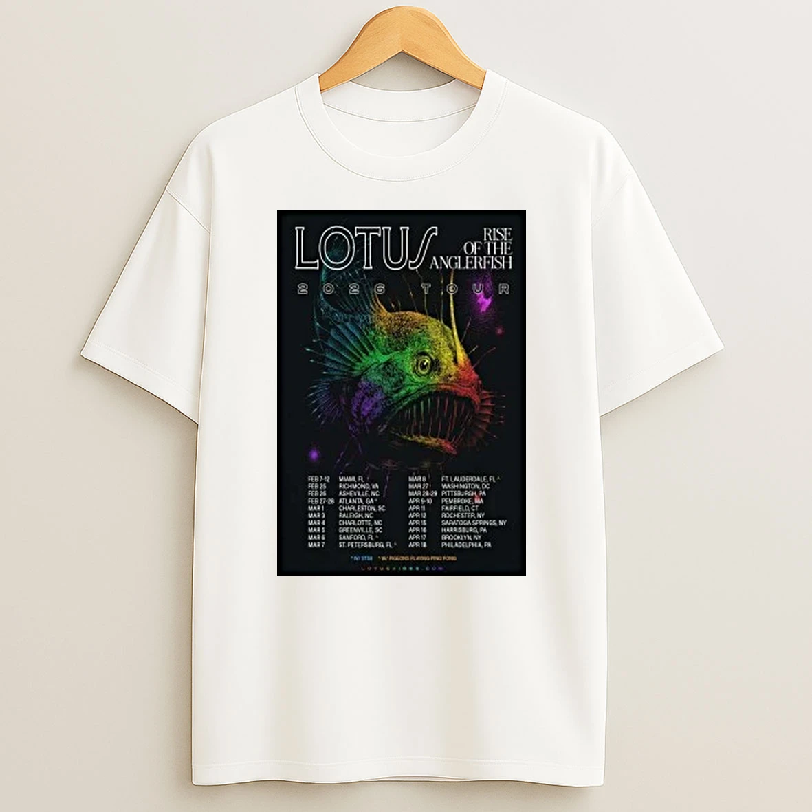 Lotus Band Rise Of The Anglerfish Tour 2026 Shirts
