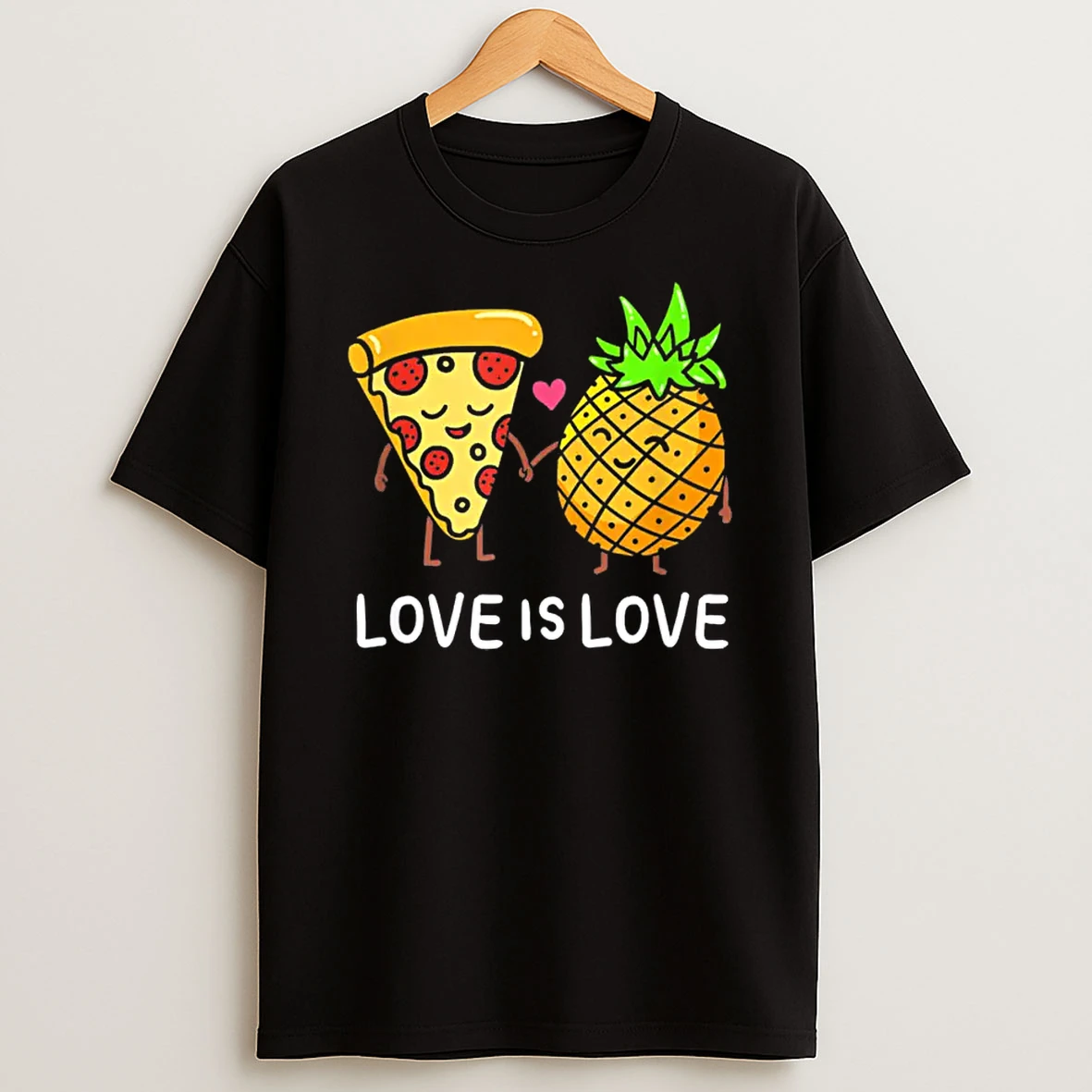 Love Is Love Pineapple Pizza Forbidden Hawaiian Foodie Gift Shirts