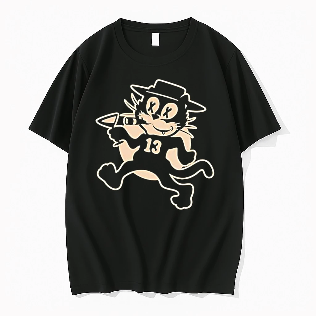 Lucky 13 Cartoon Cat Smoking Cigar Drinking Martini Shirts