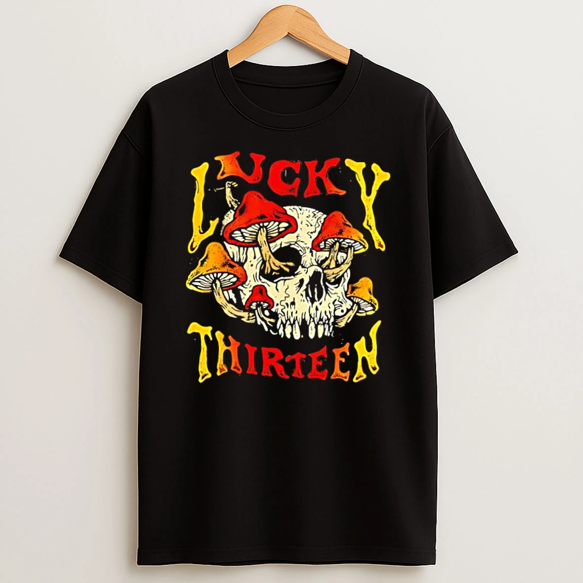 Lucky Thirteen Skull Mushroom Shirts