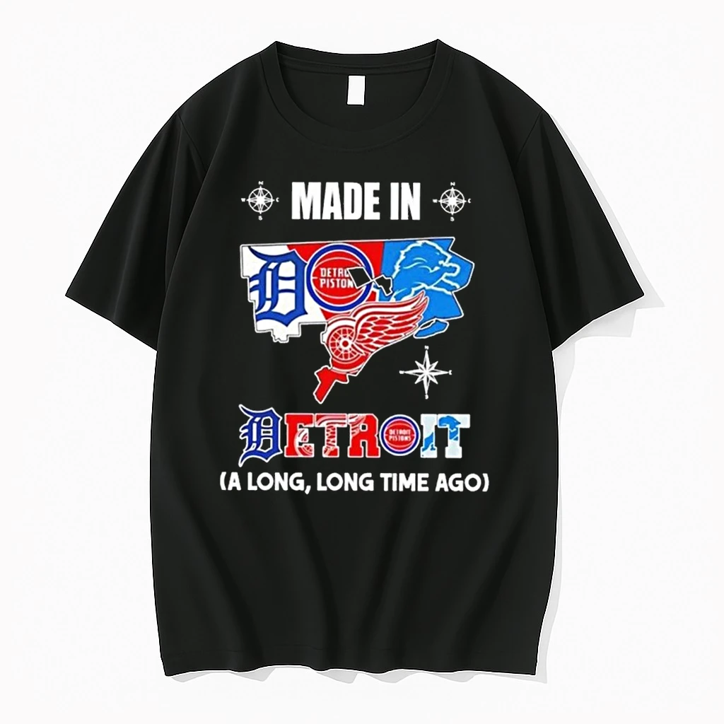 Made In Detroit A Long Long Time Ago State Logo Map 2026 Shirts