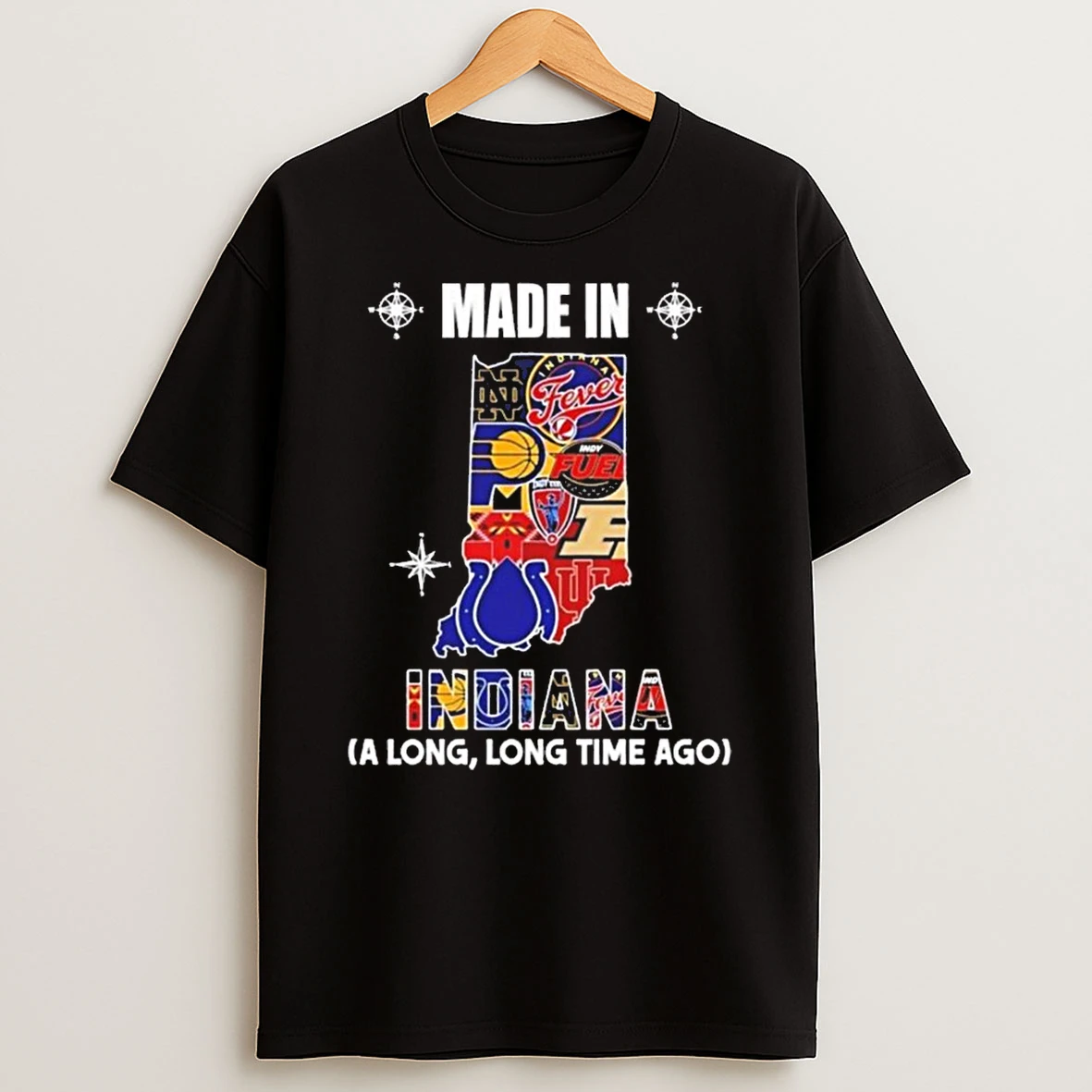 Made In Indiana A Long Long Time Ago State Logo Map 2026 Shirts