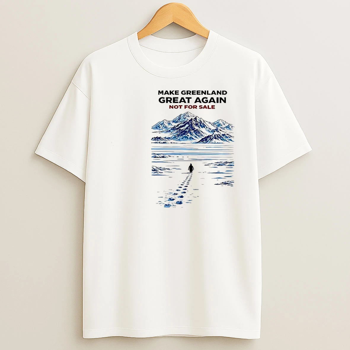 Make Greenland Great Again Not For Sale Penguin Mountain Trump Caricature Woman Shirts
