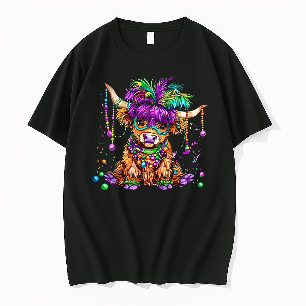 Mardi Gras Highland Cow Moody Gras Funny Pun Fat Tuesday Shirts