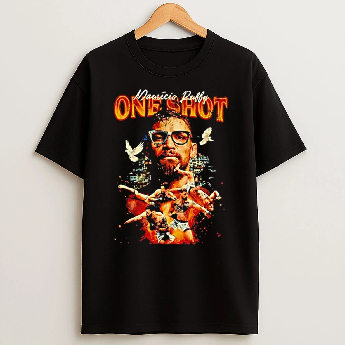 Mauricio Ruffy One Shot Portrait With Doves Favela Action Fighting Shirts