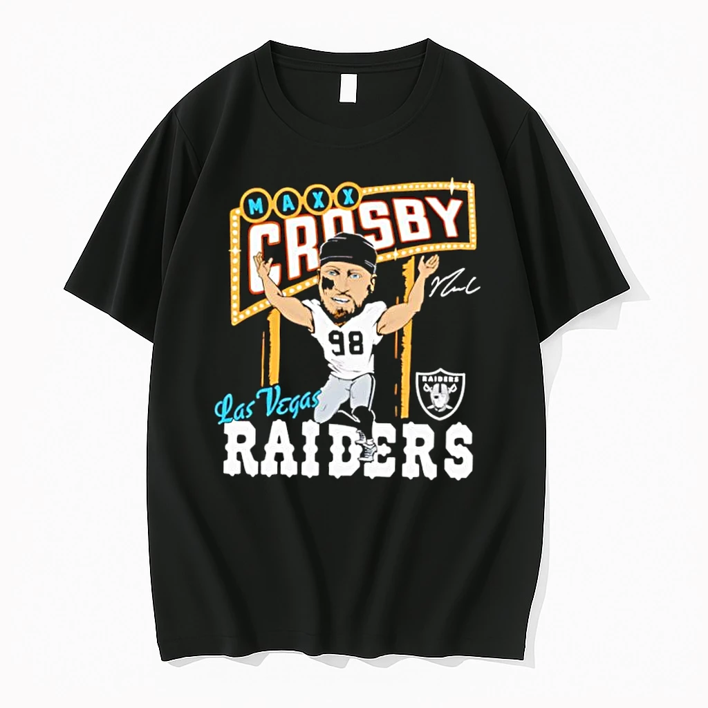 Maxx Crosby Las Vegas Raiders Football Caricature Graphic Sports Shirts