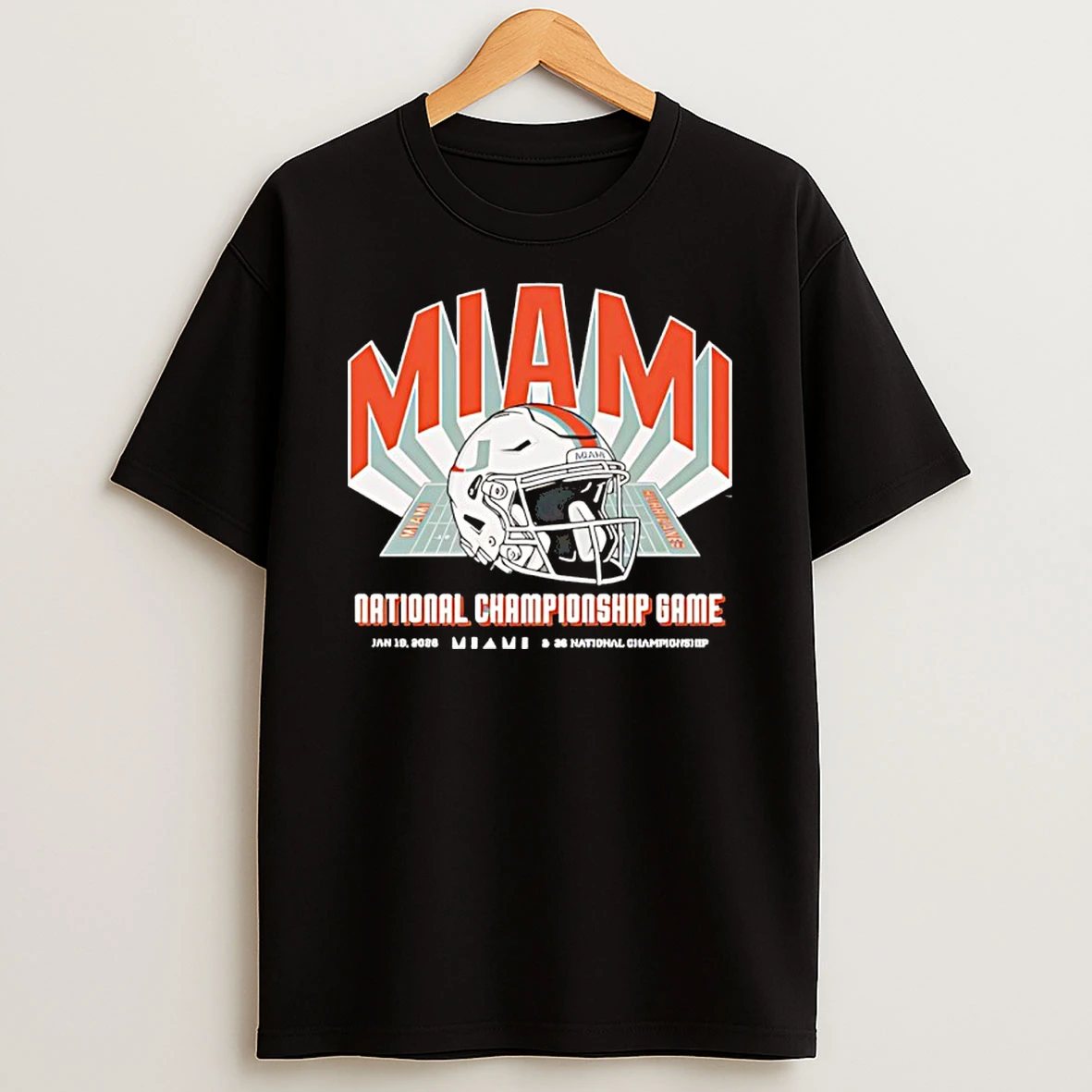 Miami 2026 Cfp National Championship Game Helmet Shirts