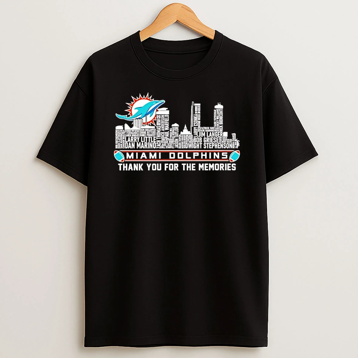 Miami Dolphins Players Names Skyline Thank You For The Memories Shirts