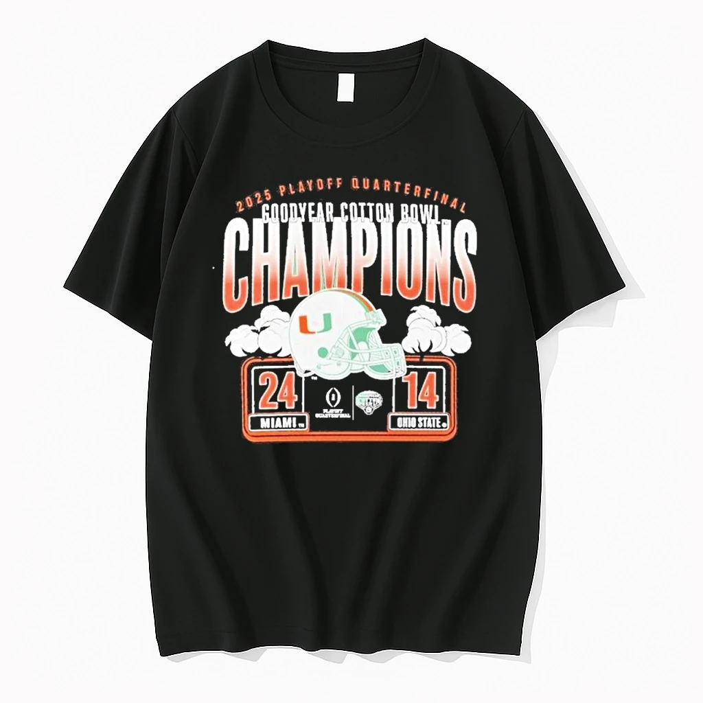 Miami Hurricanes 2025 Cfp Cotton Bowl Champions Scoring Drive Shirts