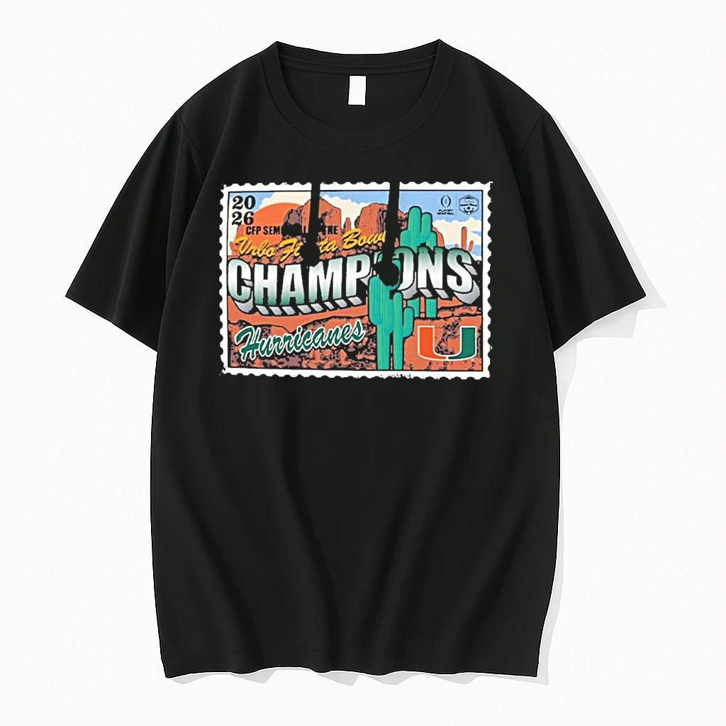 Miami Hurricanes 2025 Vrbo Fiesta Bowl Champions Retro Glendale Shirts
