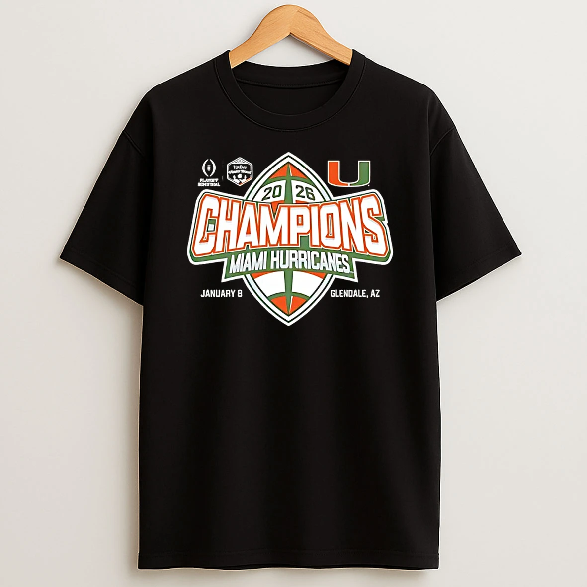 Miami Hurricanes 2026 Fiesta Bowl Champions Game Shirts