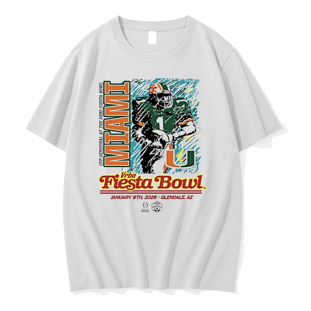 Miami Hurricanes 2026 Vrbo Fiesta Bowl Cfp Semifinal Graphic Shirts