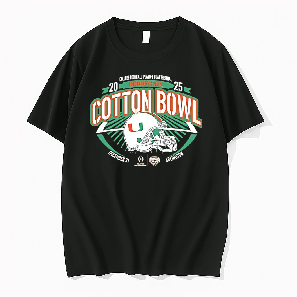 Miami Hurricanes Cfp 2025 Goodyear Cotton Bowl Helmet Shirts