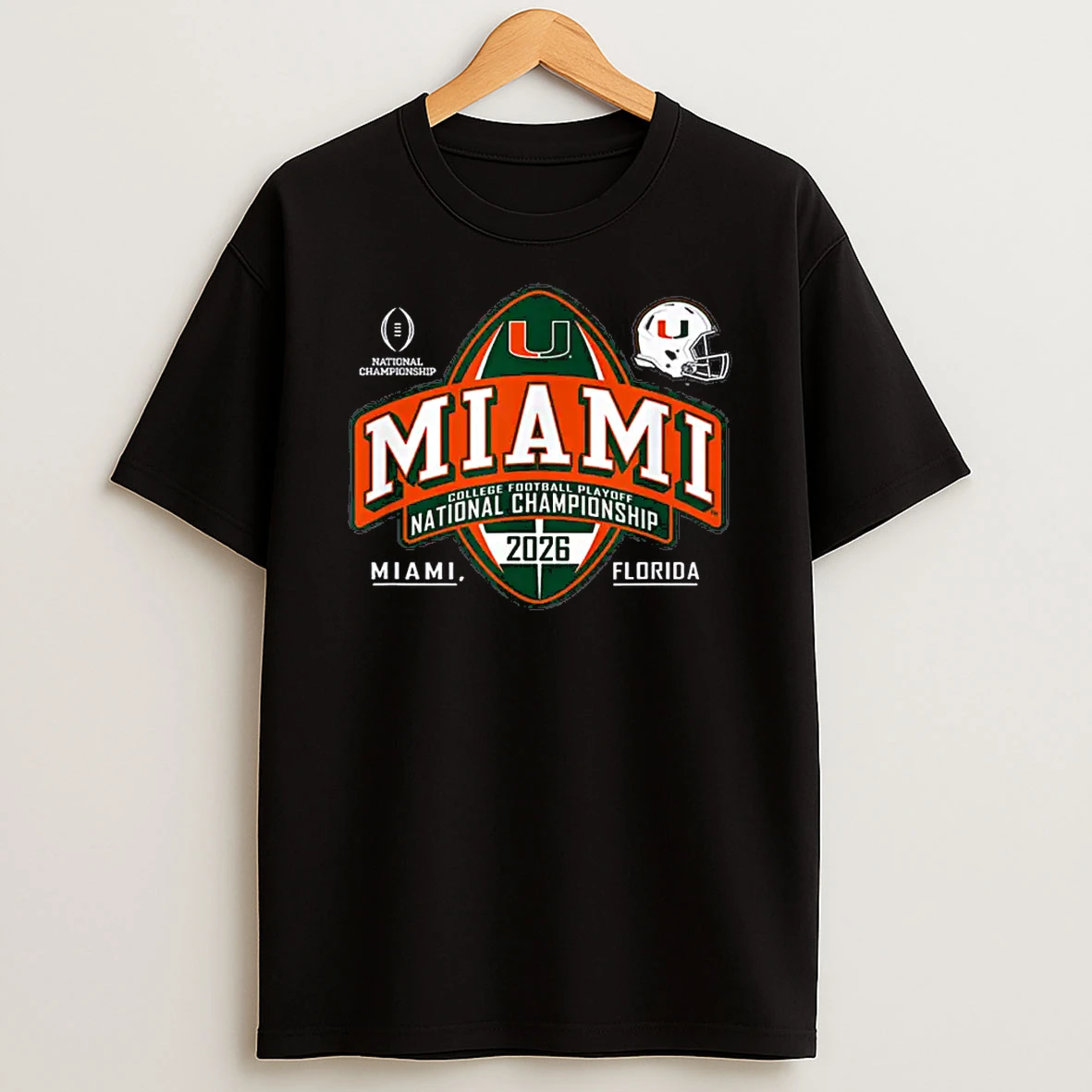Miami Hurricanes Cfp National Championship 2026 Crest Black Shirts