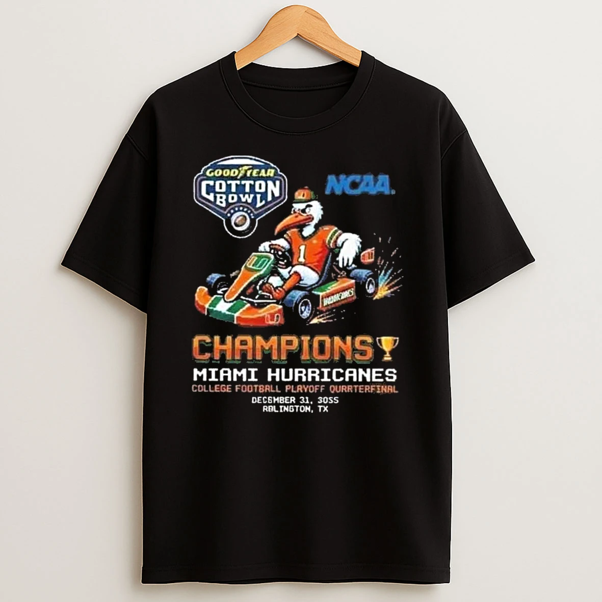 Miami Hurricanes Champion Goodyear Cotton Bowl Classic Cfp Quarterfinal December 31 2025 Att Stadium Arlington Texas Mario Kart Shirts