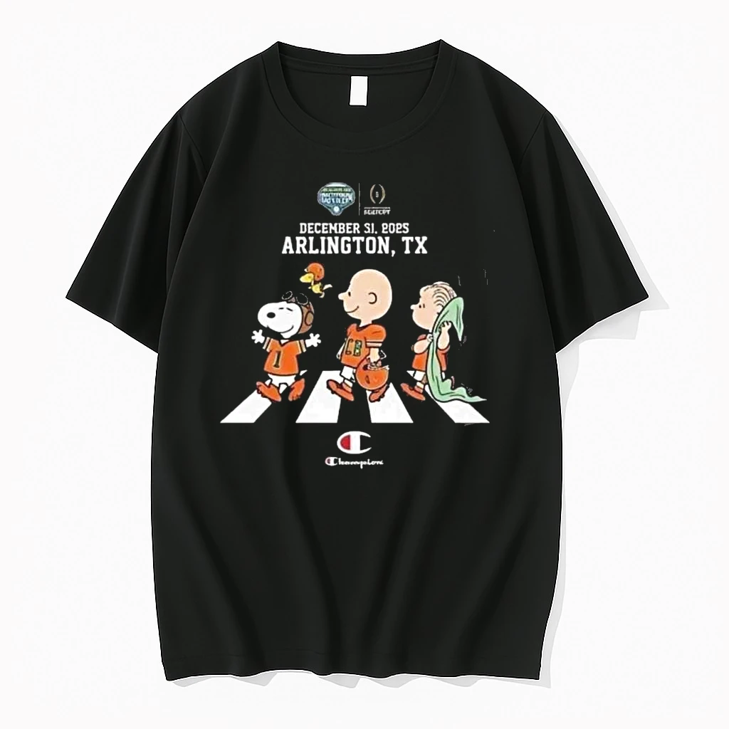 Miami Hurricanes Champion Goodyear Cotton Bowl Classic Cfp Quarterfinal December 31 2025 Snoopy Abbey Road Peanuts Family Shirts