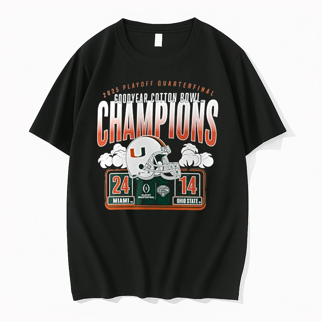 Miami Hurricanes College Football Playoff 2025 Cotton Bowl Champions Scoring Drive Shirts